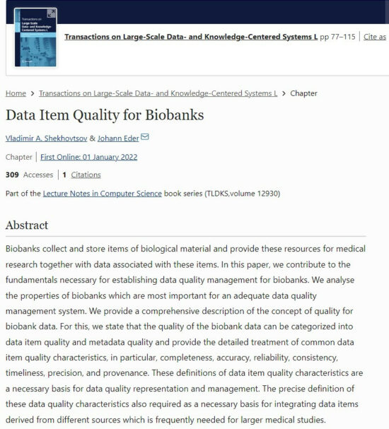 A screenshot of the abstract of the original publication