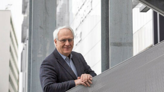 A picture of Prof. Zatloukal on the campus of Med Uni Graz