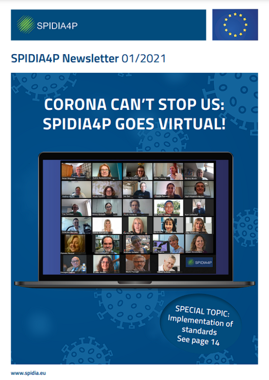 A screenshot of the first page of the January 2021 SPIDIA4P newsletter